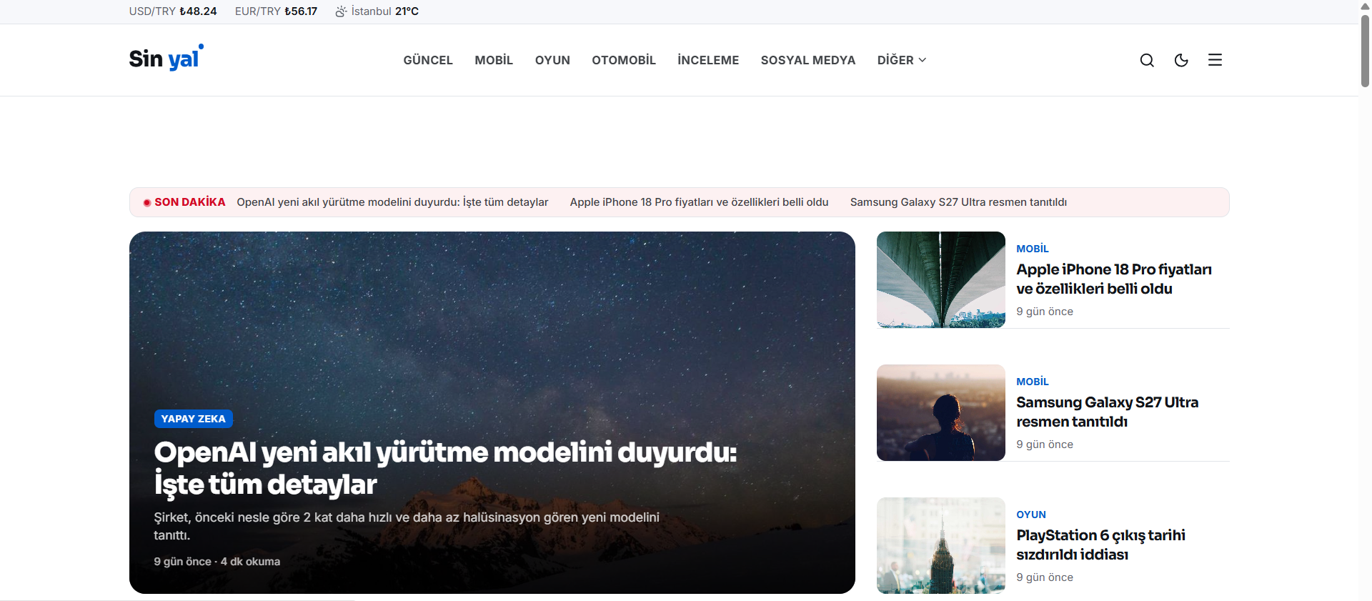 Haber & Yayın Portalı